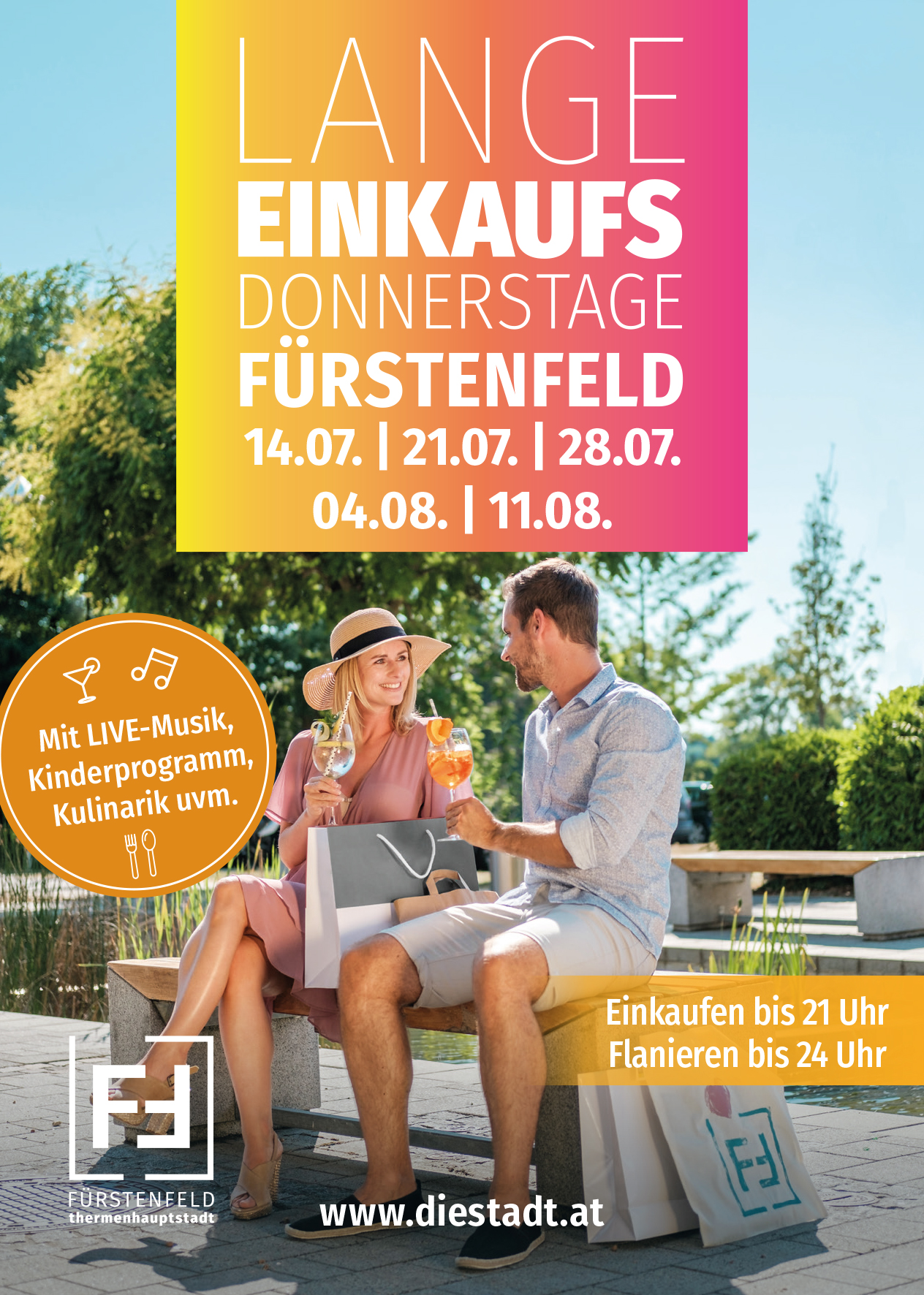 LangeEinkaufsdonnerstage Flyer_5 Termine im Juli und August